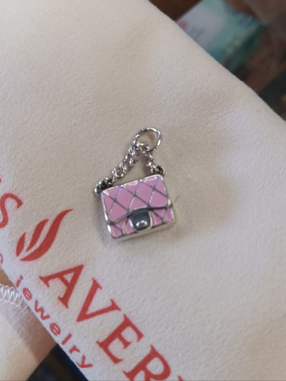 James Avery Sterling Silver Pink Enamel Purse Charm Limited Edition Brand New